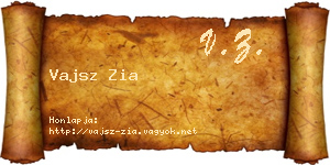 Vajsz Zia névjegykártya